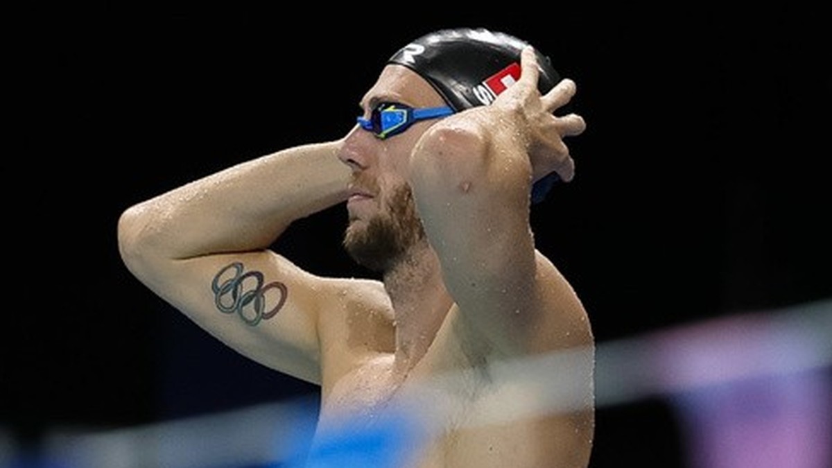 Der Schweizer Schwimmer Jeremy Desplanches bei einer Trainingseinheit an den Olympischen Spielen am Donnerstag, 25. Juli 2024, in Paris, Frankreich. (KEYSTONE/Patrick B. Kraemer)
