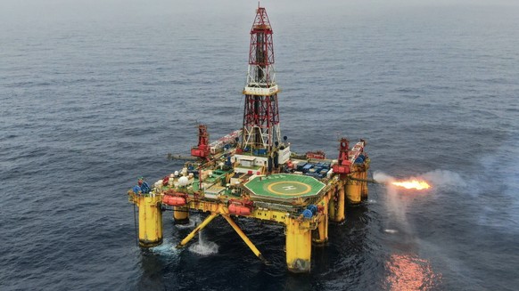 Eine Bohrinsel der CNOOC: Mehrere Borhinseln des Unternehmens befinden sich wohl im taiwanischen Meergebiet.