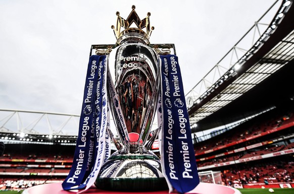 epa08332930 (FILE) - The English Premier League trophy on display ahead of the English Premier League soccer match between Arsenal FC and Leicester City in London, Britain, 11 August 2017 (re-issued o ...