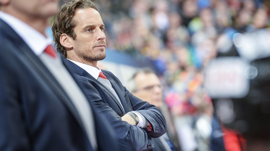 Team Suisse coach Patrick Fischer during the game between Team Suisse and Haemeenlinna PK at the 91th Spengler Cup ice hockey tournament in Davos, Switzerland, Thursday, December 28, 2017. (KEYSTONE/M ...