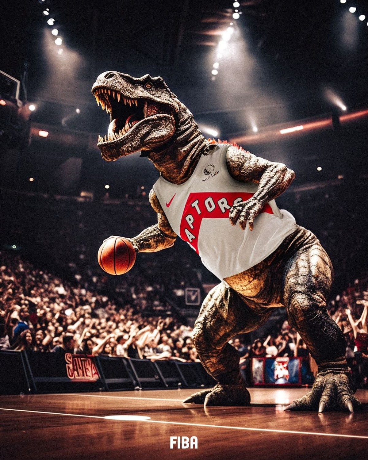 L'intelligence artificielle est-elle au point? Pas sûr! Les internautes ont remarqué qu'il s'agissait là d'un T-rex, et non d'un raptor, le symbole de l'unique franchise canadienne de la ligue, basée ...