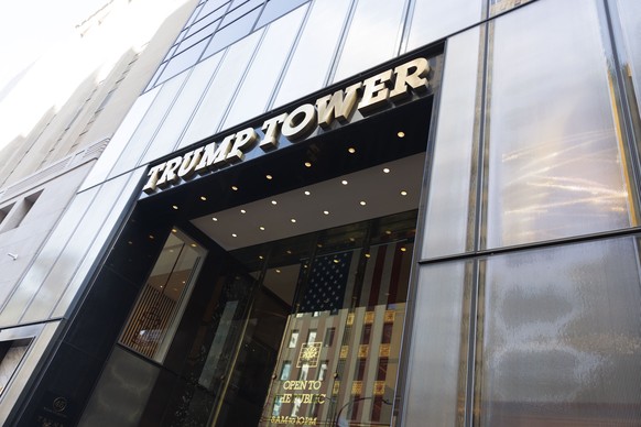 epa11159489 Trump Tower as seen in New York, New York, USA, 16 February 2024. Judge Arthur Engoron issued the Trump Organization to pay over $350 million in damages, and prevents former president Dona ...