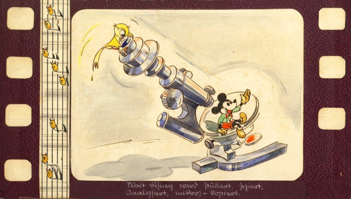 “Walt Disney wird studiert, seziert, analysiert, mikros-kopiert.” Innensichten der Deutschen Zeichenfilm GmbH, entworfen und zum Bilderalbum arrangiert von Gerhard Fieber, etwa 1943/44.
https://www.di ...