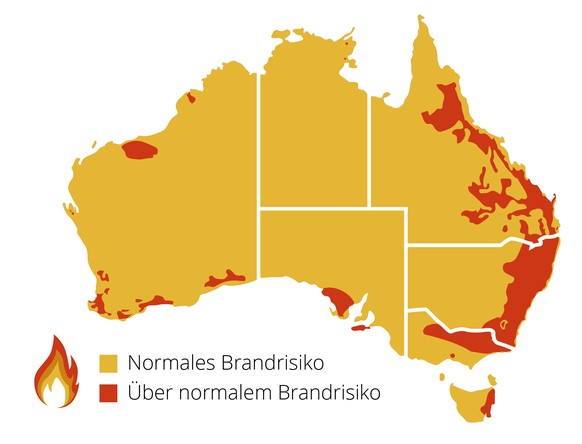 Brandrisiko Karte Australien Dezember 2019