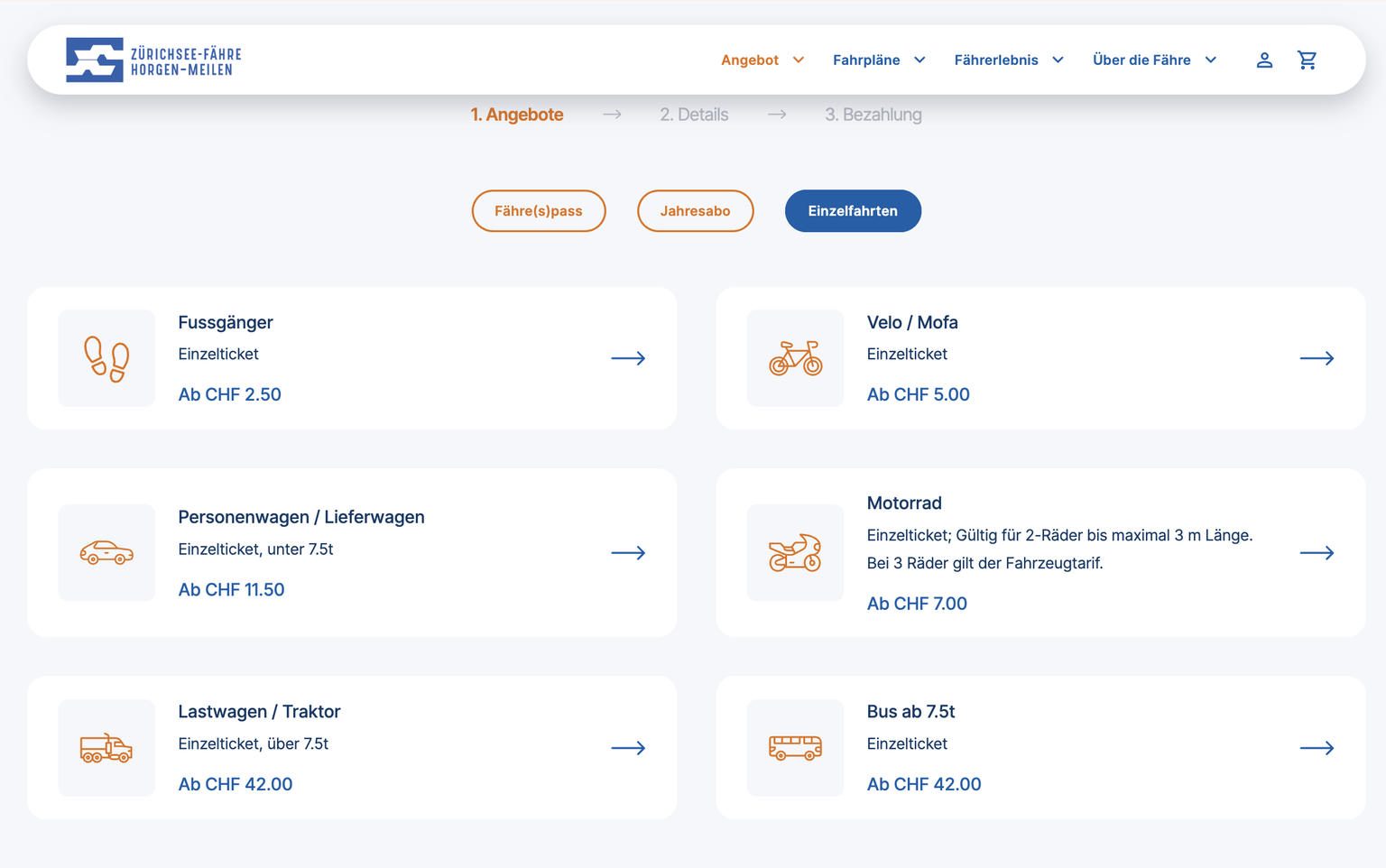 Tickets für die Fähre Horgen-Meilen können neu online gekauft werden.