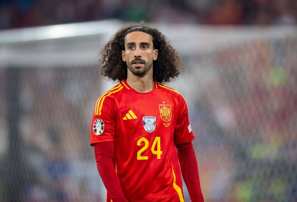 Fussball, Herren, Saison 2023/24, UEFA EURO, EM, Europameisterschaft,Fussball EM 2024, Halbfinale in M�nchen, Spanien - Frankreich, Marc Cucurella Spanien, 09.07. 2024, *** Football, Men, Season 2023  ...