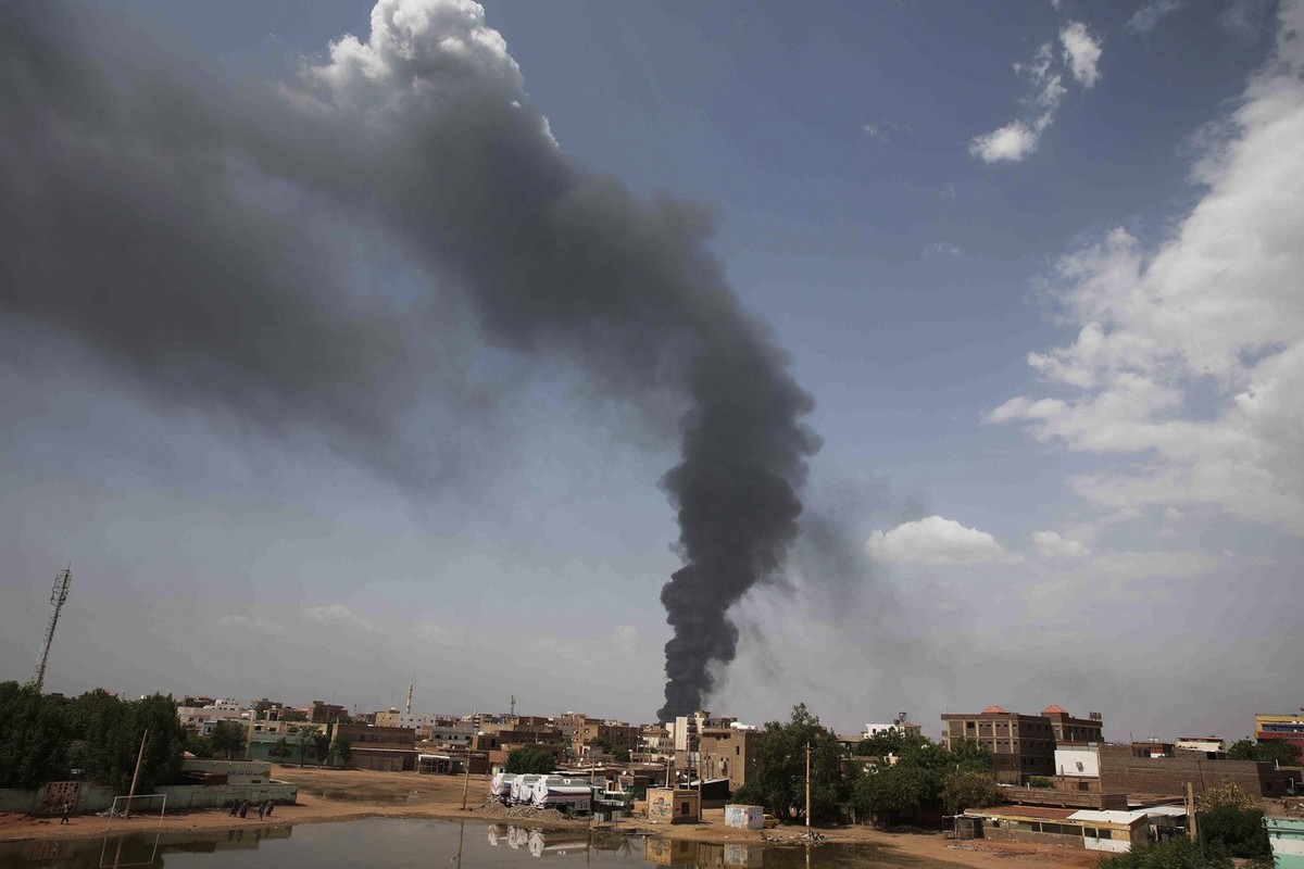 Smoke rises over Khartoum, Sudan, Thursday, June 8, 2023, as fighting between the Sudanese army and paramilitary Rapid Support Forces continues. (AP Photo)