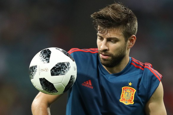 Portugal vs Spain SOCHI, SC - 15.06.2018: PORTUGAL VS SPAIN - Gerard Piqu� during the match between Portugal and Spain valid for the 2018 World Cup held at the Olympic Stadium of Fisht in Sochi, Russi ...