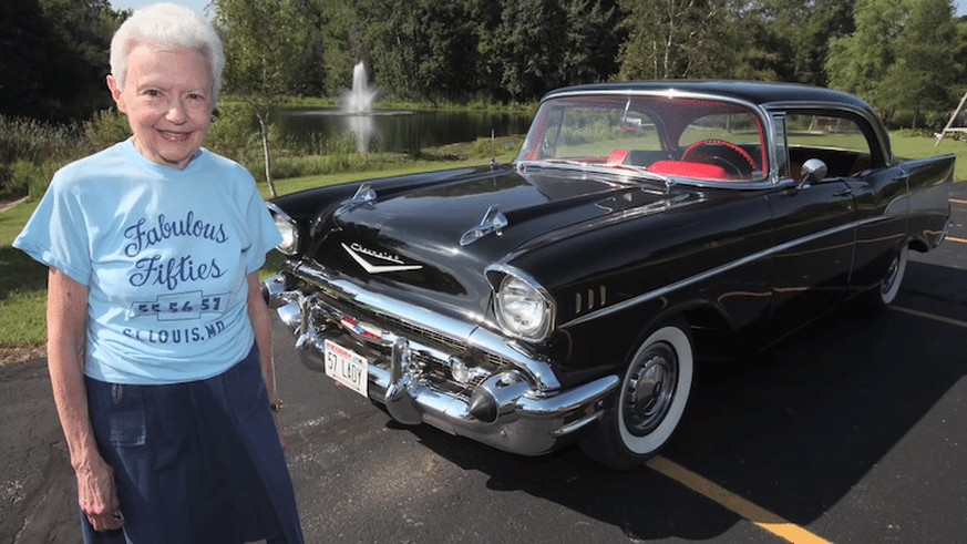 Grace Braeger 1957 Chevrolet Belair auto design USA retro https://youtu.be/QwcRG2aEi3s