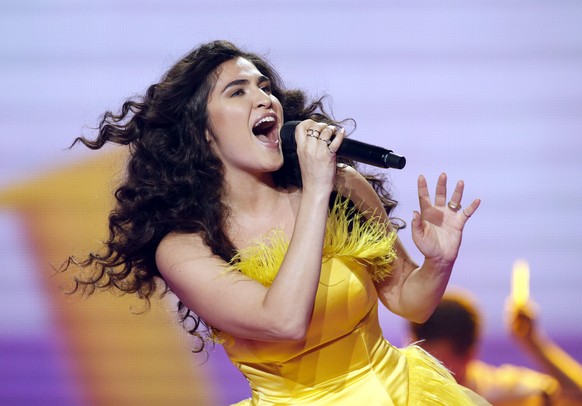 epa05955508 Singer of the band Timebelle from Switzerland performs with the song &#039;Apollo&#039; during rehearsals for the Second Semi-Final of the 62nd annual Eurovision Song Contest (ESC) at the  ...