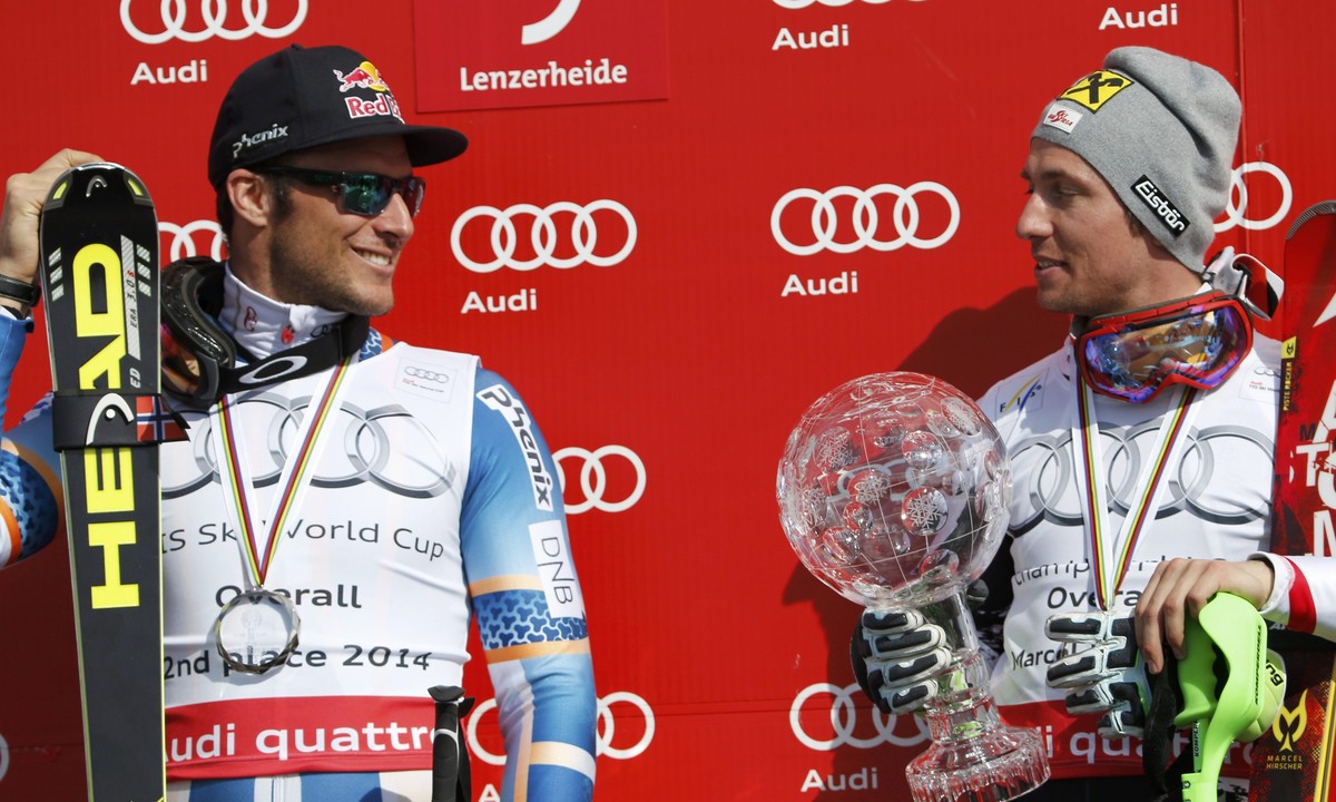 Vor zwei Jahren gewann Hirscher (rechts) den Gesamtweltcup vor Svindal.
