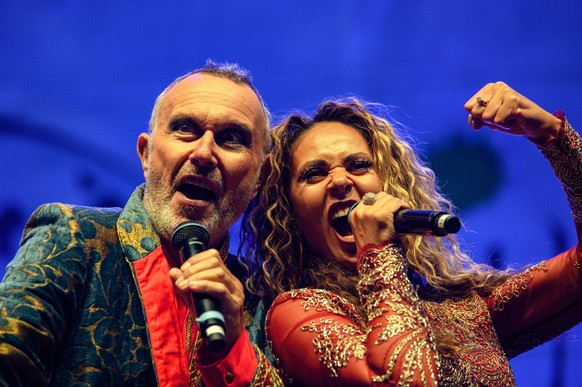 Schlager Olymp Open Air Konzert im Friezeitpark Luebars Dschinghis Khan Berlin Deutschland *** Schlager Olymp Open Air Concert at Friezeitpark Luebars Dschinghis Khan Berlin Germany