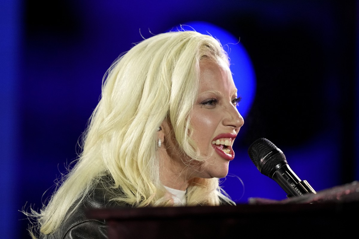 Lady Gaga performs during a campaign rally for Democratic presidential nominee Vice President Kamala Harris outside the Philadelphia Museum of Art, Monday, Nov. 4, 2024, in Philadelphia. (AP Photo/Mat ...