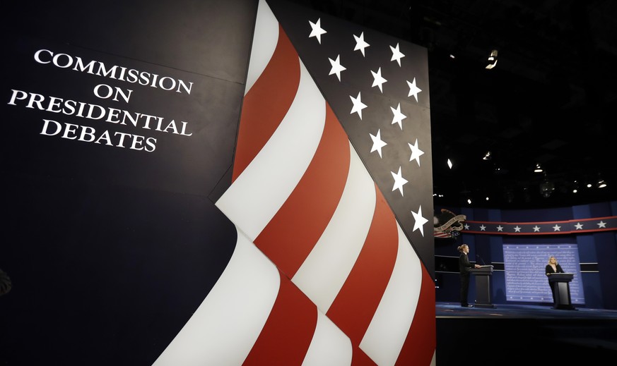 Students fill in for Democratic presidential candidate Hillary Clinton and Republican presidential candidate Donald Trump during rehearsals for their presidential debate at Hofstra University in Hemps ...