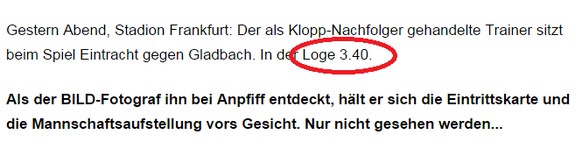 Die «Bild» weiss: Thomas Tuchel sass in Loge 3.40.