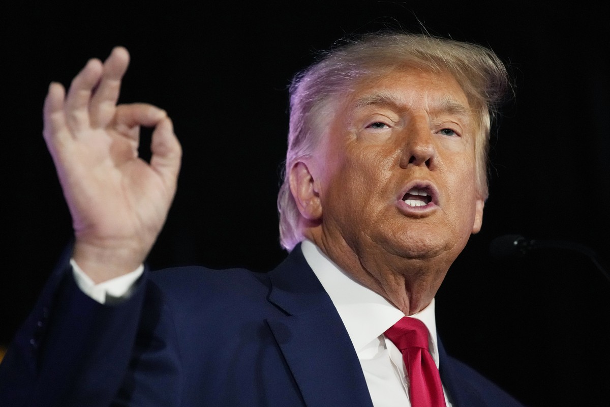 FILE - Former President Donald Trump speaks at a campaign event, July 8, 2023, in Las Vegas. Trump said Tuesday that he has received a letter informing him that he is a target of the Justice Departmen ...