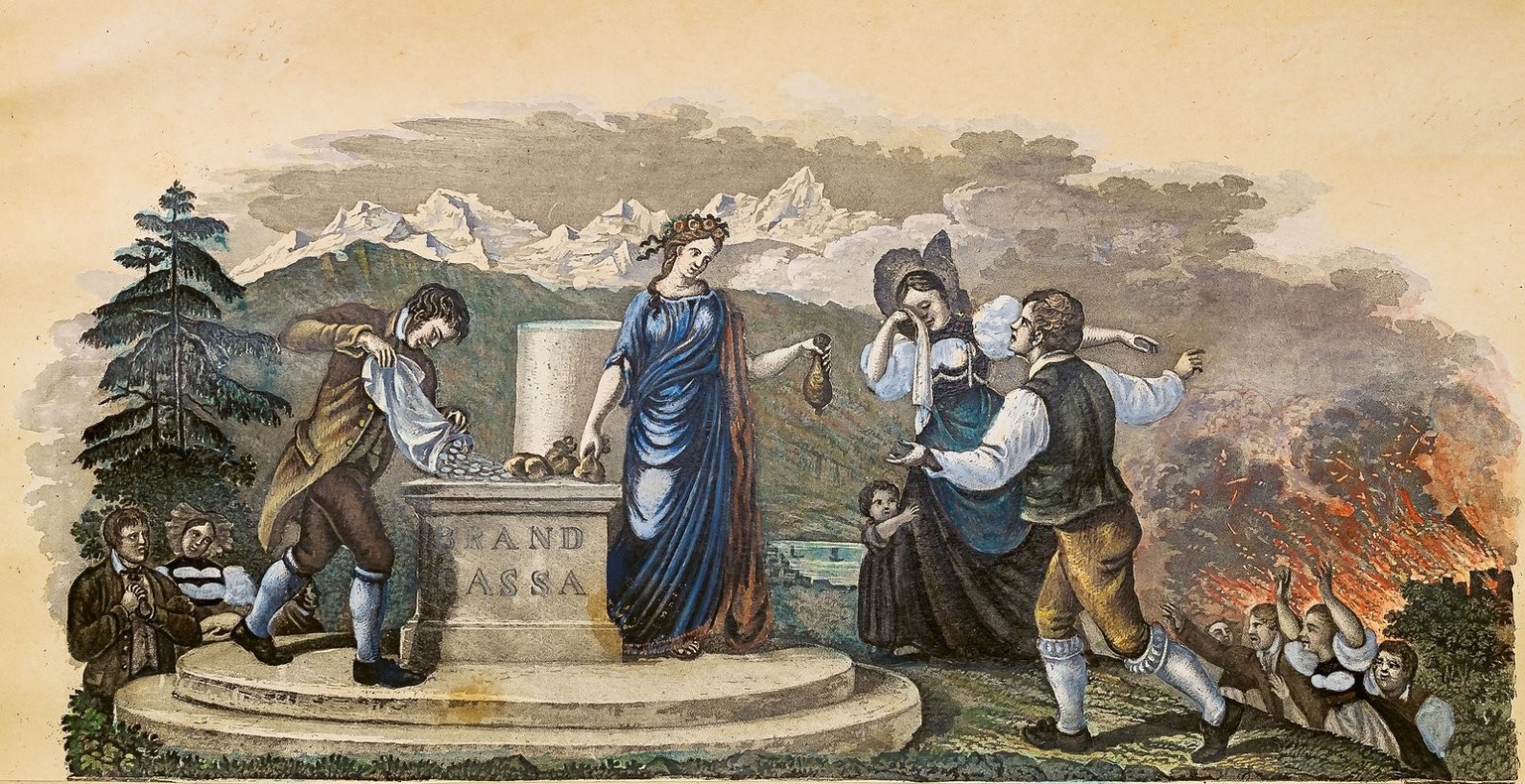Legrands Gemälde von 1826 ziert den Kopf der ersten Policen.