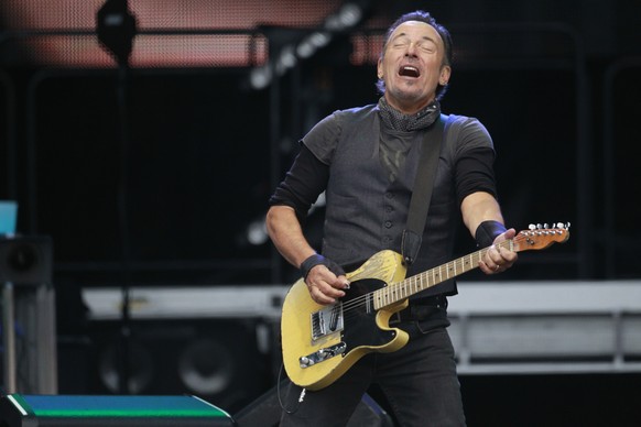 U.S. singer Bruce Springsteen performs at Croke Park stadium, Dublin, Ireland, Friday, May, 27, 2016. (Photo by Peter Morrison/Invision/AP)