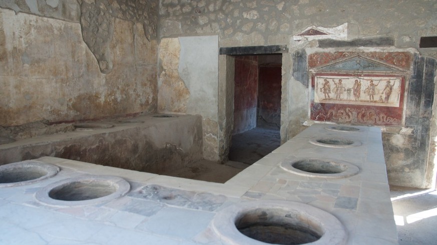 Ein Takeaway-Restaurant in Pompeji.