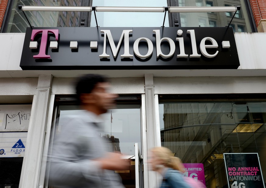 epa08430281 (FILE) - A view of a T-Mobile store in New York, New York, USA, 03 October 2012 (re-issued 18 May 2020). Reports on 18 May 2020 state according to a report in the US Wall Street journal ci ...
