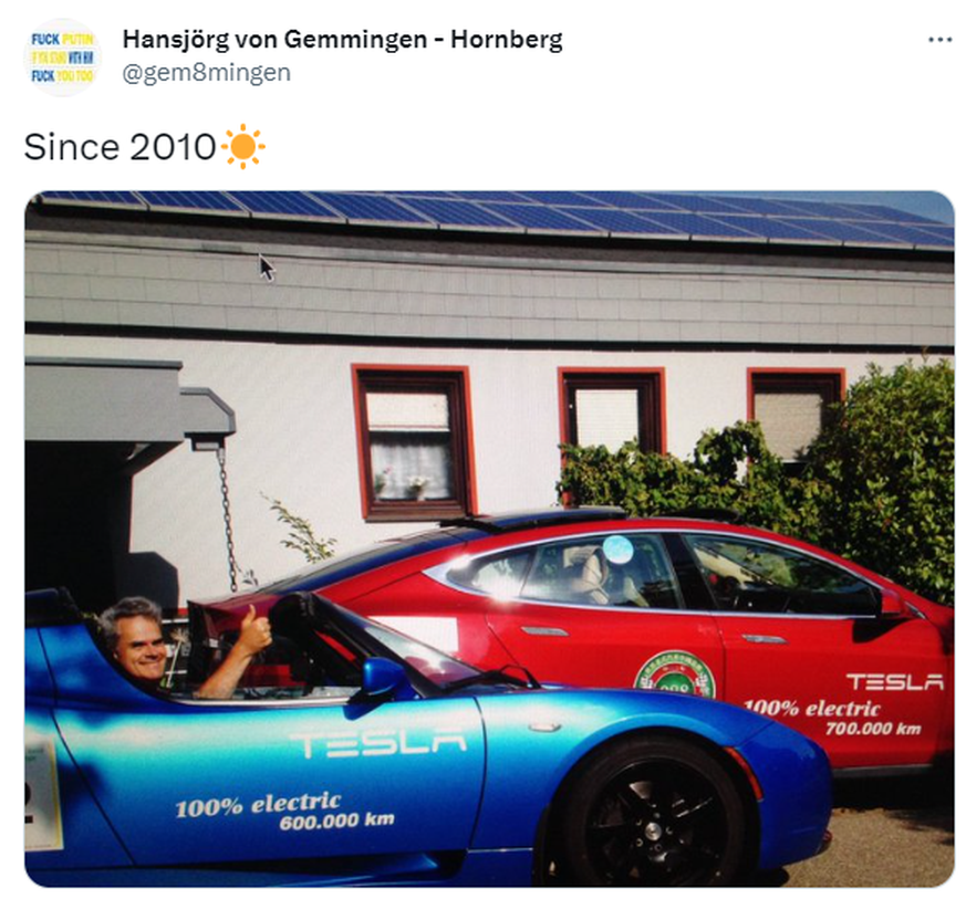 Musks Sympathien für Rechtspopulisten stellen Tesla-Fahrer der ersten Stunde wie Hansjörg von Gemmingen-Hornberg auf eine harte Probe.