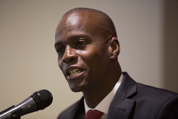 Presidential candidate Jovenel Moise, from the PHTK party, speaks during a press conference in Port-au-Prince, Haiti, Monday, Jan. 4, 2016. A commission that evaluated Haitis contested presidential e ...