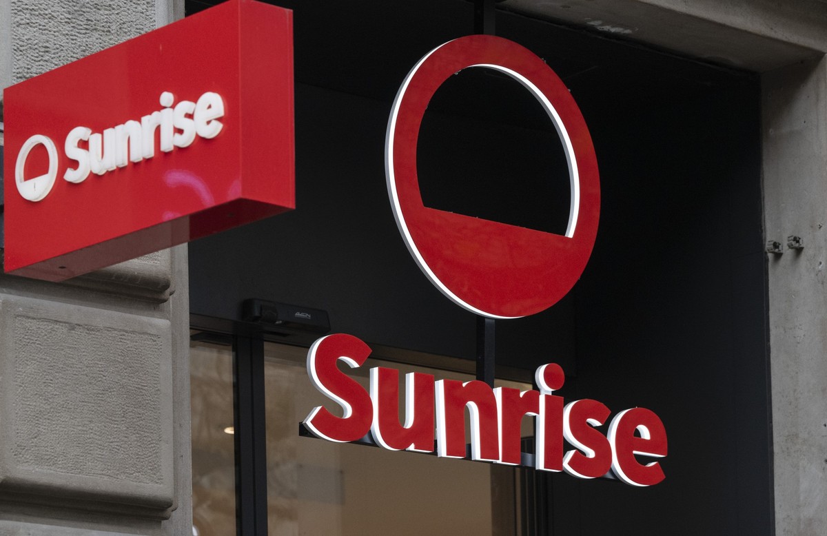 Das Logo des Telekommunikationsunternehmens Sunrise, aufgenommen am Montag, 27. November 2023 in Zuerich. (KEYSTONE/Ennio Leanza)
