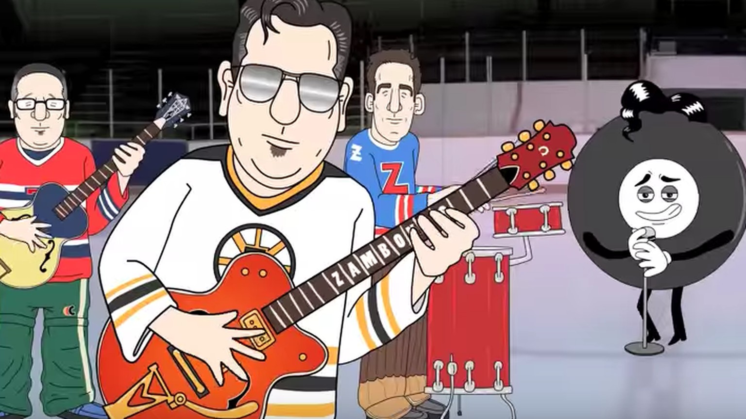 «The Zambonis» sind aus Fleisch und Blut – aber nicht im Video zu «I'm a Puck».