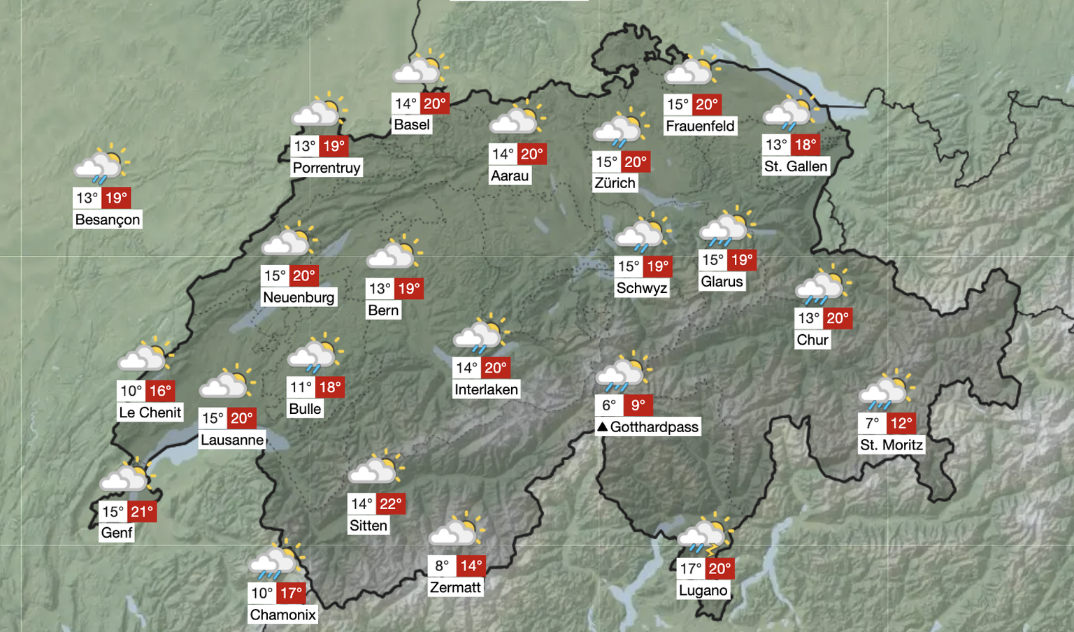 Wetter Schweiz: So wird das Wetter heute.