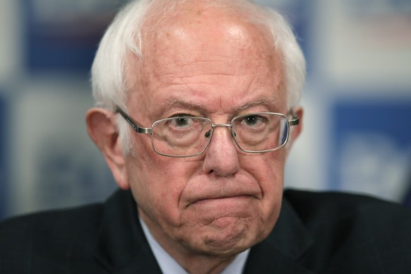 Democratic presidential candidate, Sen. Bernie Sanders, I-Vt., speaks to reporters about coronavirus Thursday March 12, 2020, in Burlington, Vt. (AP Photo/Charles Krupa)
Bernie Sanders