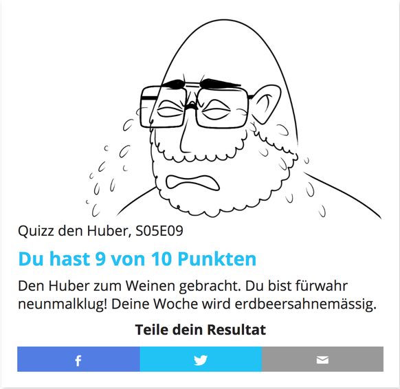 Es geht regulÃ¤r weiter mit dem Huber-Quiz. Doch wir haben 2 schlechte Nachrichten
Was zum Geier ist gerade passiert? Ich glaubs grad noch nicht.