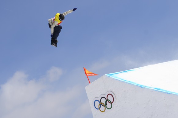 Sina Candrian of Switzerland during the women snowboard slopestyle finals during the XXIII Winter Olympics 2018 at the Phoenix Snow Center in Pyeongchang, South Korea, on Monday, February 12, 2018. (K ...