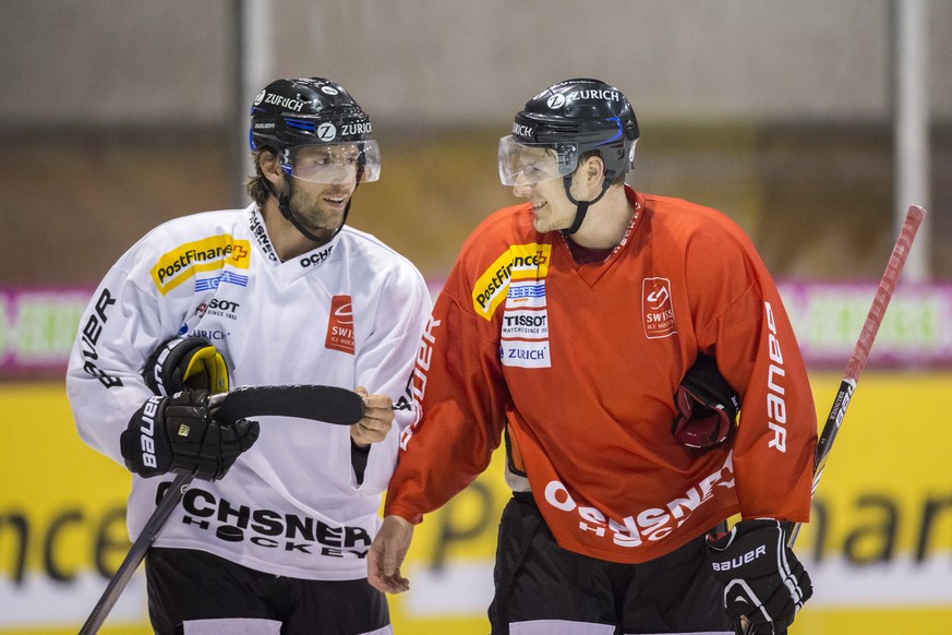 Kevin Romy (l.) und Damien Brunner: Spielen Sie an der WM im gleichen Sturm?