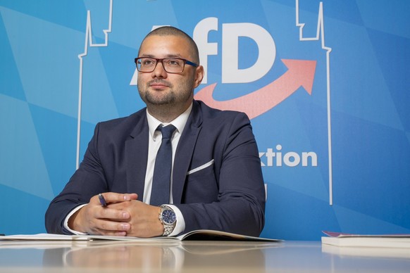 6 September 2021: Andreas Jurca, party member of the AfD Alternative for Germany in the party s parliamentary group office. City councilor in Augsburg *** Andreas Jurca, Parteimitglied der AfD Alterna ...