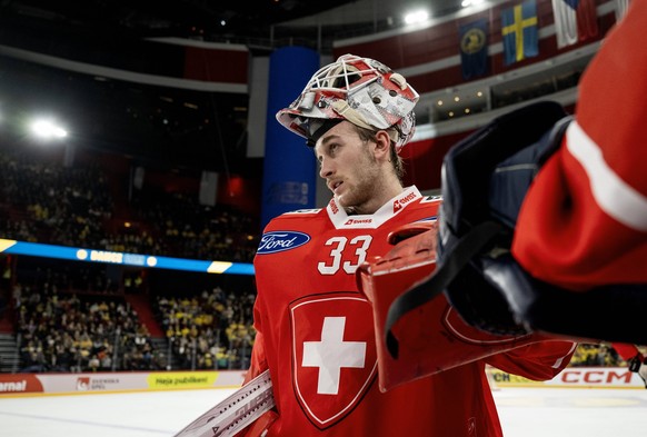 STOCKHOLM 20250208 Schweiz Kevin Pasche under l�rdagens ishockeymatch mellan Sverige och Schweiz i Beijer Hockey Games Euro Hockey Tour pa Avicii arena i Stockholm. STOCKHOLM Sverige x10430x *** STOCK ...
