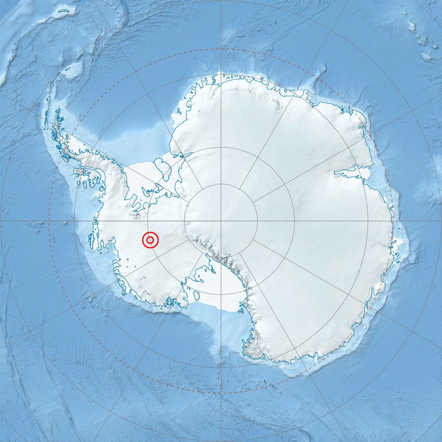Diesen tiefsten Punkt kann nicht einmal James Cameron besuchen: Der Bentley-Subglazialgraben in der Antarktis ist von einer dicken Schicht aus Gletschereis bedeckt.&nbsp;