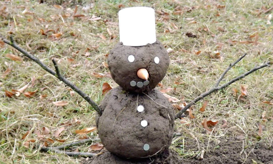 Da hat aber jemand einen schönen&nbsp;Schnee Drecks-Mann gebaut!&nbsp;