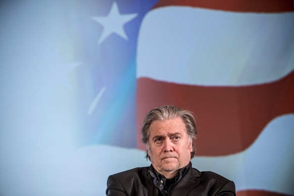 epa09537827 (FILE) - Former Trump political strategist Steve Bannon attends a discussion meeting in Prague, Czech Republic, 22 May 2018 (reissued 21 October 2021). The House of Representatives on 21 O ...