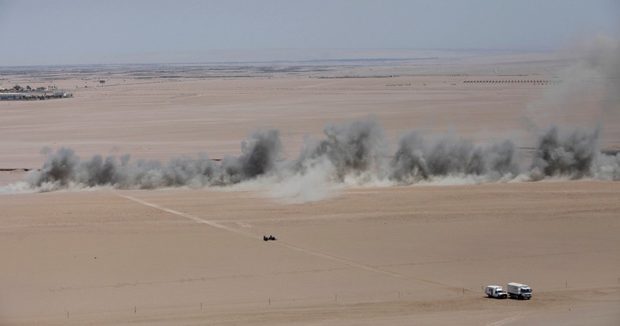 The detonation of anti-personnel mines is seen on the border with Peru in the XV region Arica and Parinacota, located approximately 2,000 kilometres north of Santiago ahead of the 15th Meeting of the  ...