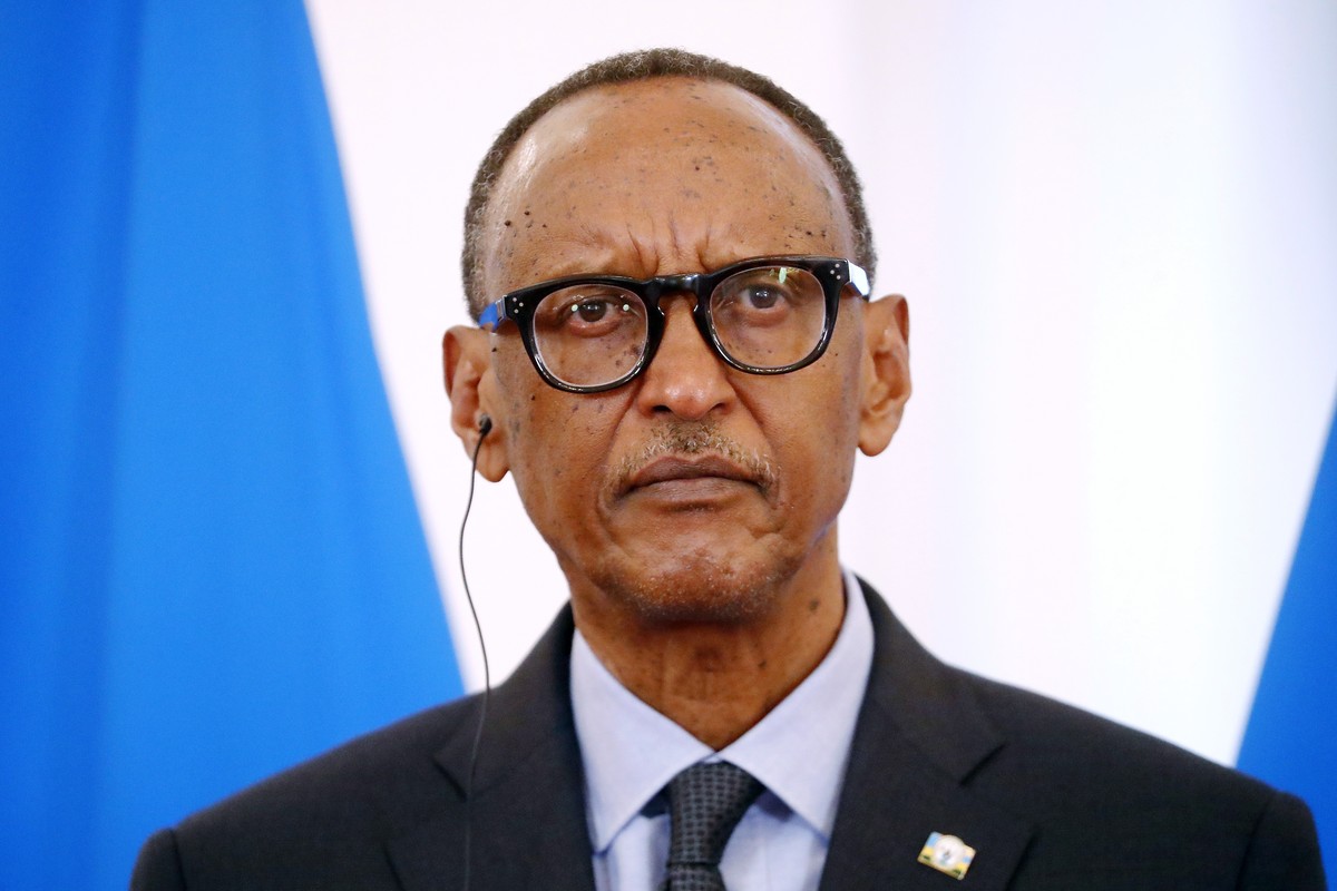 epa11637363 President of Rwanda Paul Kagame attends a press conference after his meeting with his Latvian counterpart in Riga, Latvia, 02 October 2024. During their meeting, both presidents discussed  ...