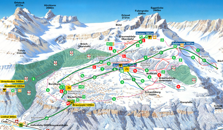Braunwald Pistenplan