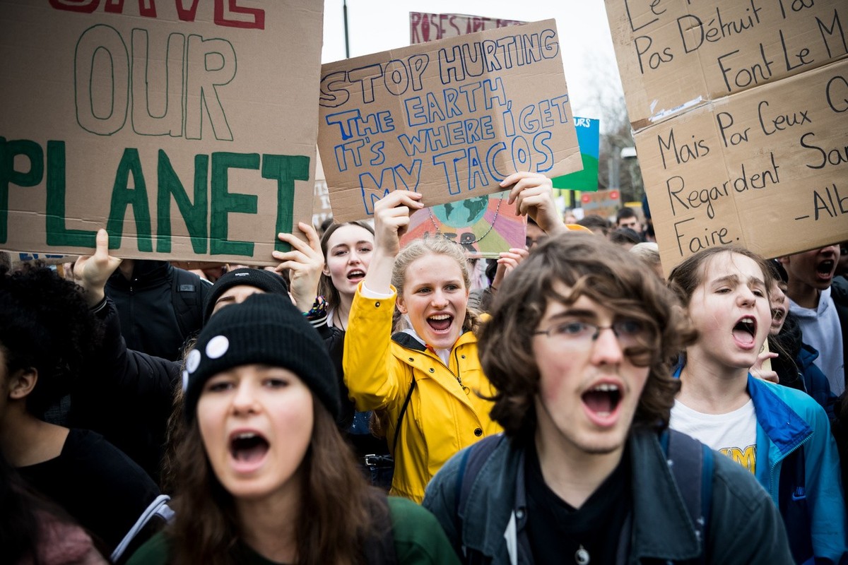 Thousands of students demonstrate during a "Climate strike" protest in Lausanne, Switzerland, Friday, March 15, 2019. Students from several countries worldwide plan to skip class Friday in p ...