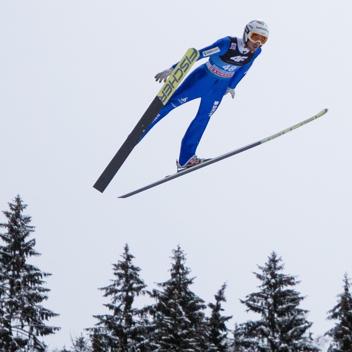 ABD0193_20190106 - BISCHOFSHOFEN - ÖSTERREICH: Killian Peier (SUI) am Sonntag, 06. Jänner 2019, während der Qualifikation im Rahmen der Vierschanzentournee auf der Paul-Außerleitner-Schanze in Bischof ...