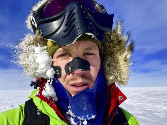 This Dec. 9, 2018, selfie provided by Colin O&#039;Brady, of Portland., Ore., shows himself in Antarctica. He has become the first person to traverse Antarctica alone without any assistance. O&#039;Br ...