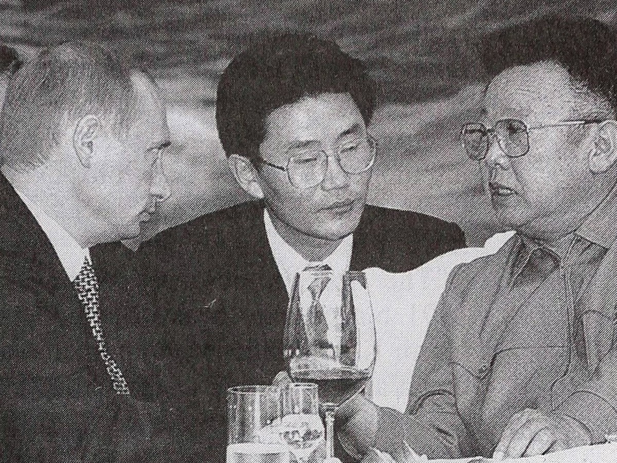North Korea, Educational book: Kim Jong Il and V. Putin, 2000. Pyongyang, the Russia s President Vladimir Putin holds talks with Kim Jong Il, when he visited North Korea for closer diplomatic and comm ...