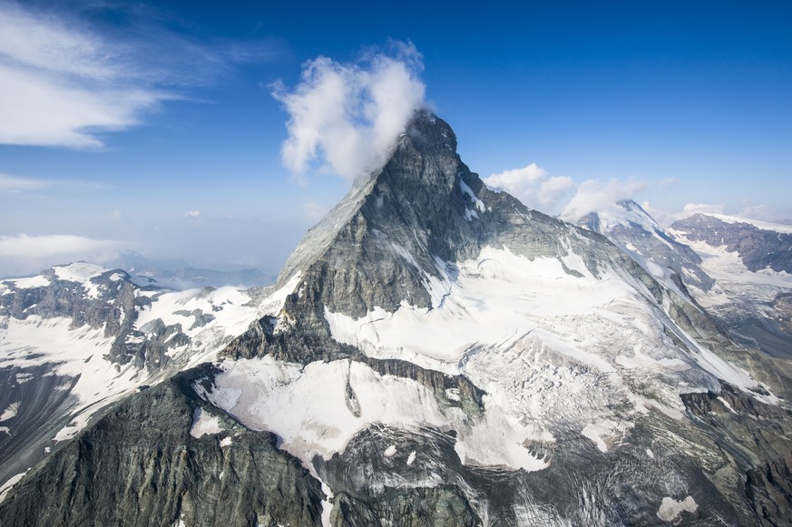 Delegations of the four nations, Switzerland, Italy, France and Great Britain climb the Matterhorn mountain, 4,478 meters over sea level, from different ridges in Zermatt, Switzerland, Friday, July 17 ...