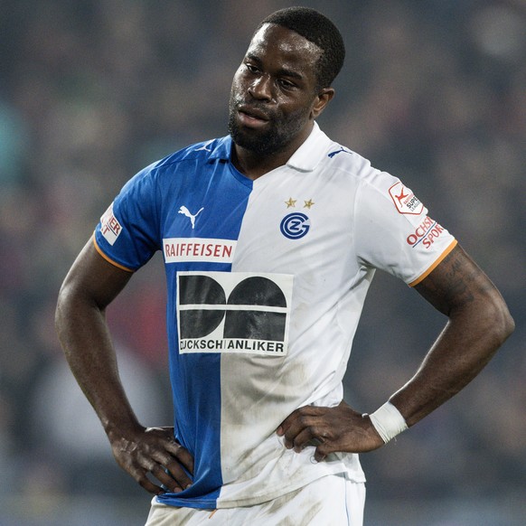 Der Zuercher Ridge Munsy ist enttaeuscht nach dem Fussball Meisterschaftsspiel der Super League zwischen dem FC Basel 1893 und dem Grasshopper Club Zuerich im Stadion St. Jakob-Park in Basel, am Samst ...