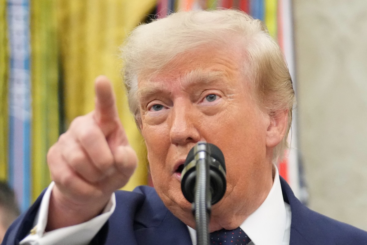 President Donald Trump speaks after ringing the opening bell for the New York Stock Exchange and the Nasdaq in the Oval Office at the White House, Monday, July 6, 2026, in Washington. (AP Photo/Mark S ...