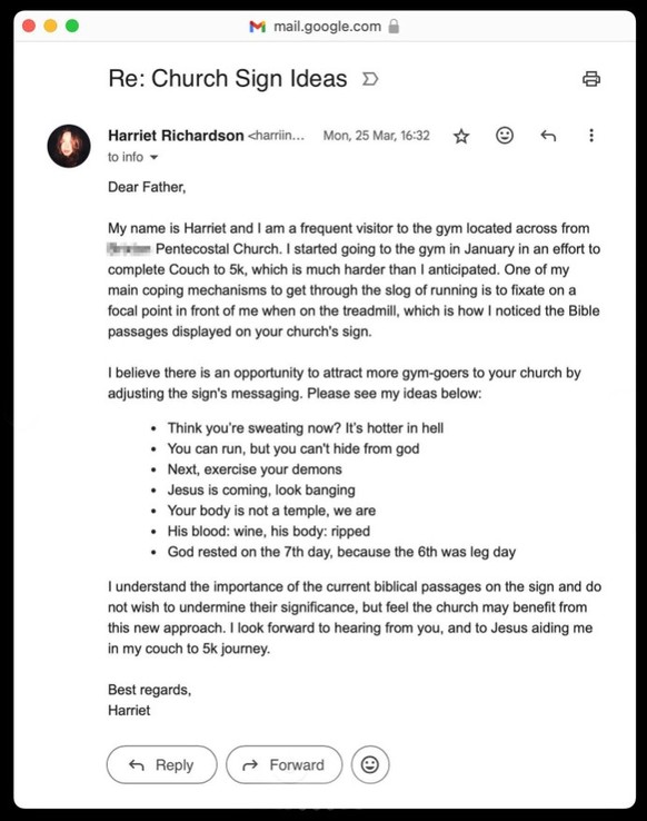 harriet richardson stop emailing us kirche london england https://www.instagram.com/hatsrichardson/