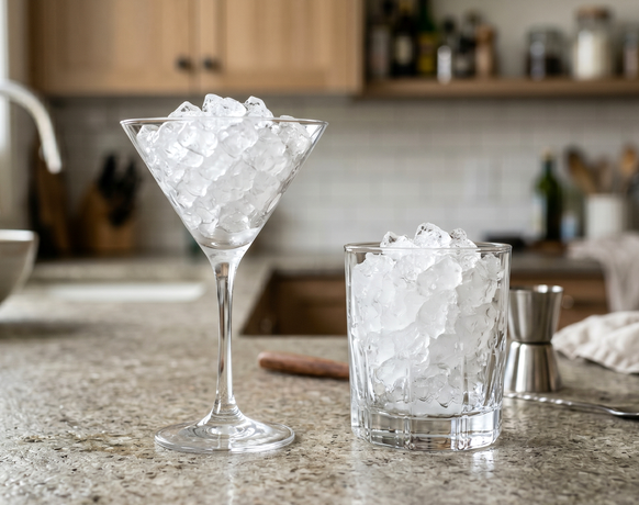 Eis-Mengen abmessen für Frozen Cocktails